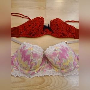 2 Balconette bras size 32B